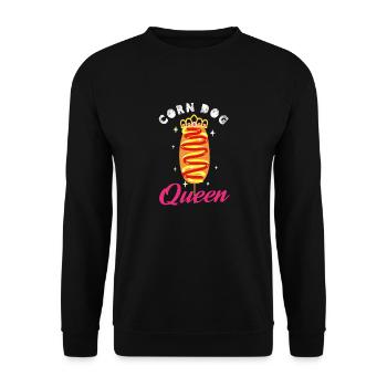 Corn dog queen - Unisex Sweatshirt - black - Front - Alina (178cm) & Michal (187cm)