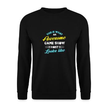 This is what an awesome game show host looks like - Unisex Sweatshirt - black - Front - Alina (178cm) & Michal (187cm)