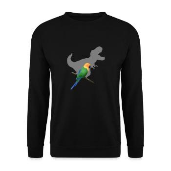 T-Rex shadow parrot - Unisex Pullover - Schwarz - Vorne - Alina (178cm) & Michal (187cm)