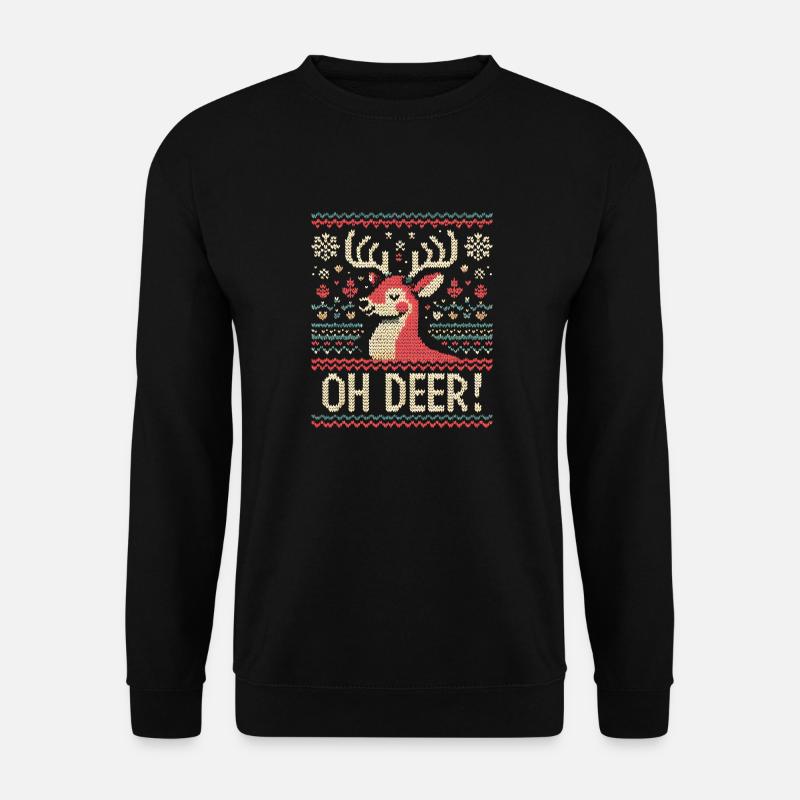 Oh Hirsch - Unisex Pullover - Schwarz