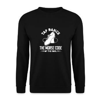 tap dance the morse code of the soul Design - Unisex Pullover - Schwarz - Vorne - Alina (178cm) & Michal (187cm)