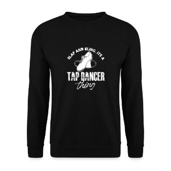 gifle et bling est une chose de danseur de claquettes Design - Sweat-shirt Unisexe - noir - Devant - Alina (178cm) & Michal (187cm)
