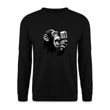 Monkey Band Leader | Monkey Orchestra - Unisex Sweatshirt - black - Front - Alina (178cm) & Michal (187cm)