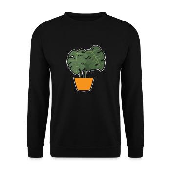 Monstera Deliciosa Albo Plante d’intérieur botanique - Sweat-shirt Unisexe - noir - Devant - Alina (178cm) & Michal (187cm)