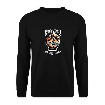 Kite Kiting Surf Kitesurfing Kitesurfing Kitesurf - Unisex Sweatshirt - black - Front - Alina (178cm) & Michal (187cm)