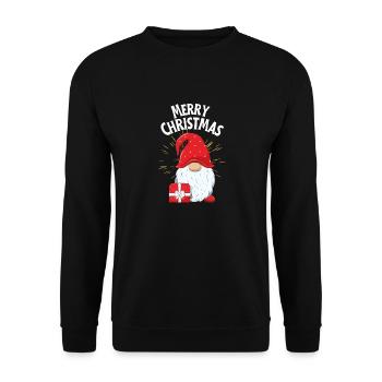Merry Christmas Zwerg - Unisex Pullover - Schwarz - Vorne - Alina (178cm) & Michal (187cm)