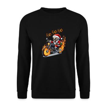Evil Skeleton Santa - Unisex Sweatshirt - black - Front - Alina (178cm) & Michal (187cm)
