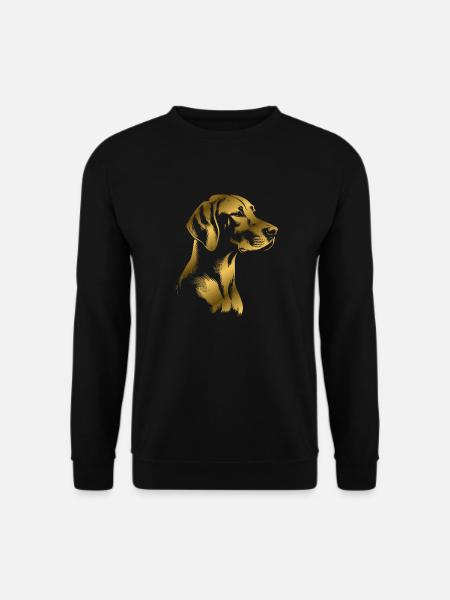 Magyar Vizsla Zeichnung Kopf gold - Unisex Pullover - Schwarz