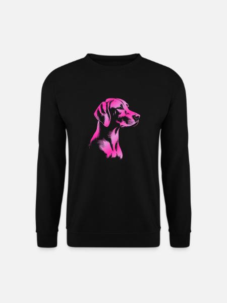 Magyar Vizsla Zeichnung Kopf pink - Unisex Pullover - Schwarz