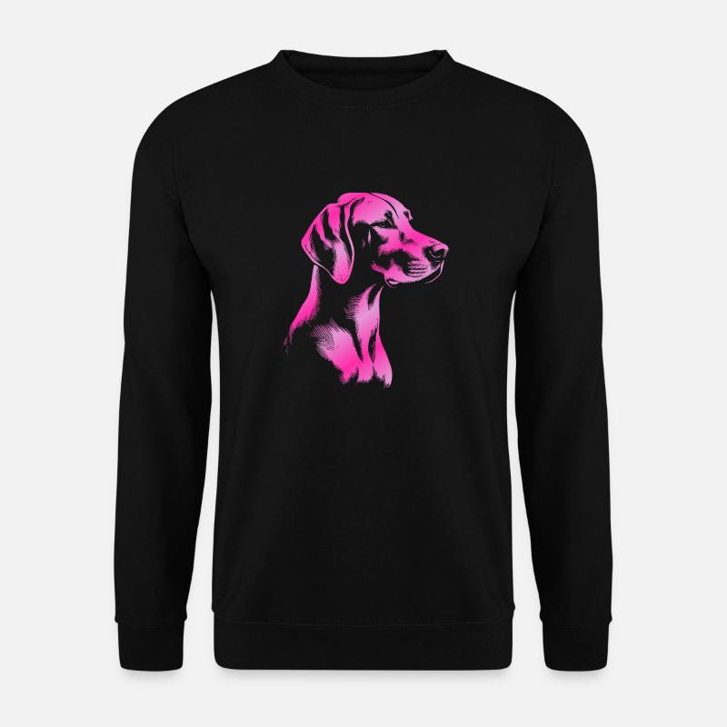 Magyar Vizsla Zeichnung Kopf pink - Unisex Pullover - Schwarz