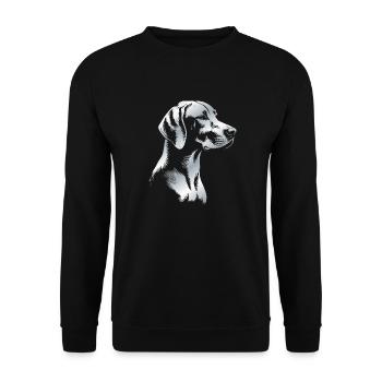 Magyar Vizsla dessin tête argent - Sweat-shirt Unisexe - noir - Devant - Alina (178cm) & Michal (187cm)
