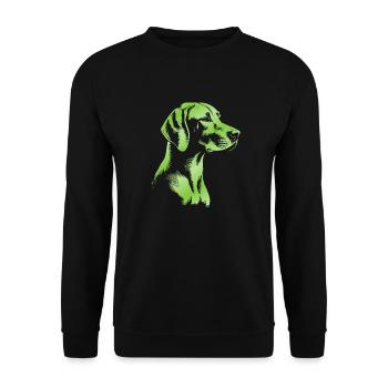 Magyar Vizsla Tête de Dessin Vert - Sweat-shirt Unisexe - noir - Devant - Alina (178cm) & Michal (187cm)