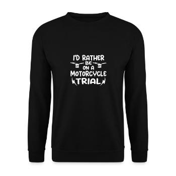 I'd Rather Ride Motorcycle Trial Handlebars - Unisex Sweatshirt - black - Front - Alina (178cm) & Michal (187cm)