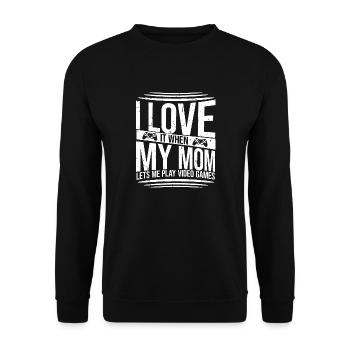J’adore quand ma mère me laisse jouer à des jeux vidéo - Sweat-shirt Unisexe - noir - Devant - Alina (178cm) & Michal (187cm)