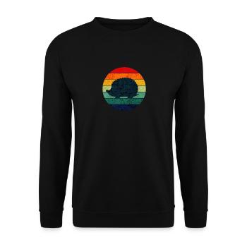 Cute Hedgehog Vintage Sunset Süßer Igel - Unisex Sweatshirt - black - Front - Alina (178cm) & Michal (187cm)