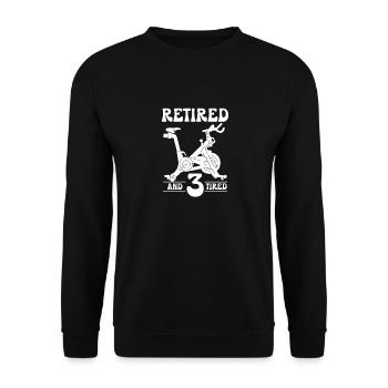 Retired And Three Tired Retirement Plan Indoor - Unisex Pullover - Schwarz - Vorne - Alina (178cm) & Michal (187cm)