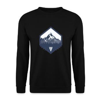 Der Berg ruft - Unisex Pullover - Schwarz - Vorne - Alina (178cm) & Michal (187cm)