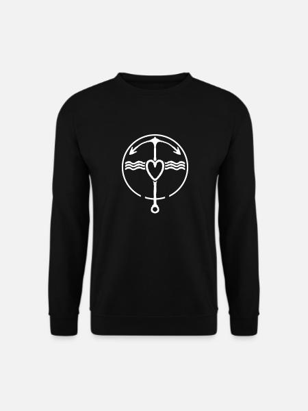 Glück Harmonie Liebe Doppel Anker - Unisex Pullover - Schwarz