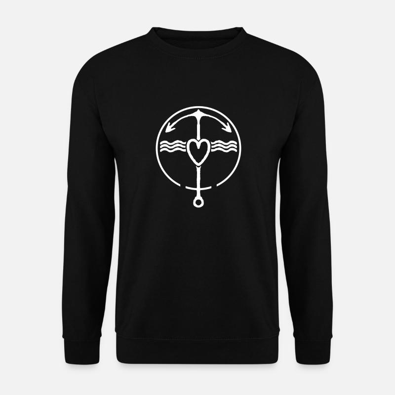 Glück Harmonie Liebe Doppel Anker - Unisex Pullover - Schwarz