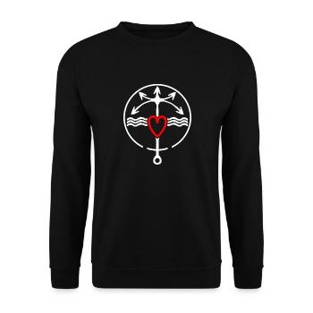 Have a good trip anchor the Baltic Sea - North Sea - Unisex Sweatshirt - black - Front - Alina (178cm) & Michal (187cm)