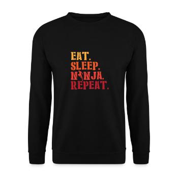 Eat Sleep Ninja Repeat Shadow Warrior Ninja - Unisex Sweatshirt - black - Front - Alina (178cm) & Michal (187cm)