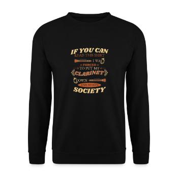 Funny Clarinet Introverted Retro Vintage - Unisex Sweatshirt - black - Front - Alina (178cm) & Michal (187cm)