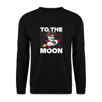To the moon - Unisex Pullover - Schwarz - Vorne - Alina (178cm) & Michal (187cm)