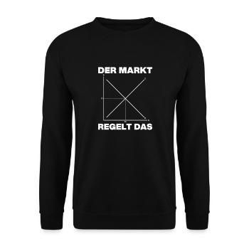Der Markt regelt das - Visual design - Unisex Pullover - Schwarz - Vorne - Alina (178cm) & Michal (187cm)