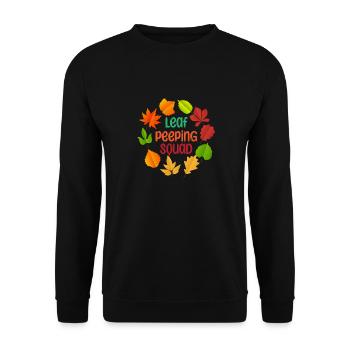 Leaf Peeping Squad Autumn Leaf Peeper - Unisex Pullover - Schwarz - Vorne - Alina (178cm) & Michal (187cm)