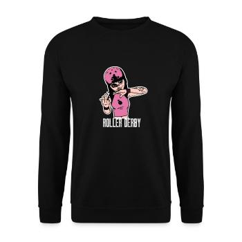 Roller Derby Skater Girl Rollerblading Inline - Unisex Pullover - Schwarz - Vorne - Alina (178cm) & Michal (187cm)