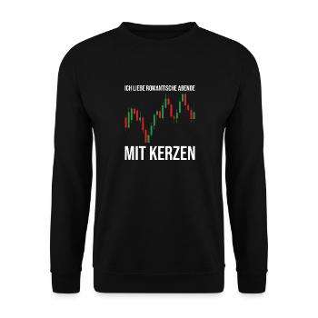Romantische Abende mit Kerzen - Unisex Pullover - Schwarz - Vorne - Alina (178cm) & Michal (187cm)