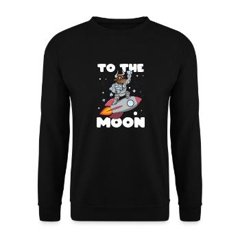 To the Moon -Design für Trader, BWL und Aktionäre - Unisex Pullover - Schwarz - Vorne - Alina (178cm) & Michal (187cm)