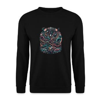 Keltischer Lebensbaum: Symphonie der Wildnis - Unisex Pullover - Schwarz - Vorne - Alina (178cm) & Michal (187cm)