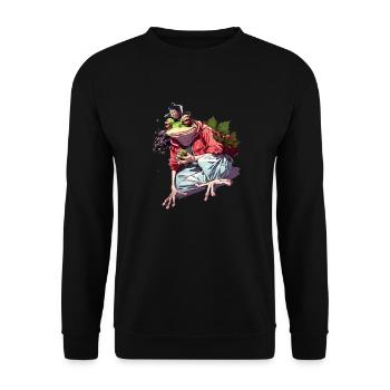 Frogs 'n' Hops: Ribbiting Brew Tee - Unisex Sweatshirt - black - Front - Alina (178cm) & Michal (187cm)