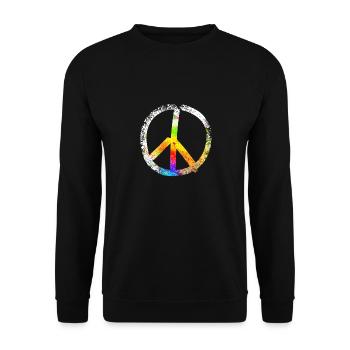 peace sign speckled 03 - Unisex Sweatshirt - black - Front - Alina (178cm) & Michal (187cm)