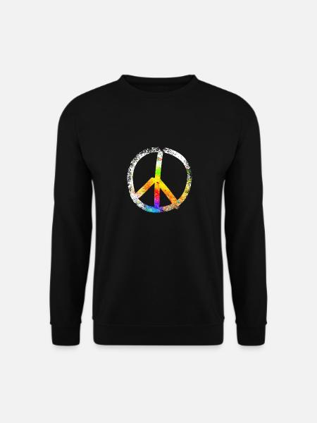 peace sign speckled 03 - Unisex Pullover - Schwarz