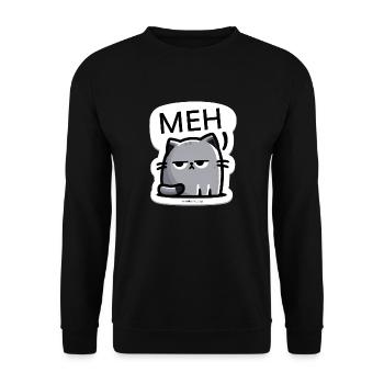 Mimikama MEH-Katze - Unisex Pullover - Schwarz - Vorne - Alina (178cm) & Michal (187cm)
