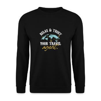 Relax And Trust Your Travel Agent vacation Planner - Unisex Sweatshirt - black - Front - Alina (178cm) & Michal (187cm)