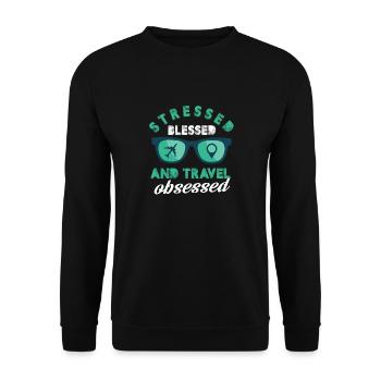 Vacances stressées et obsédées par les voyages - Sweat-shirt Unisexe - noir - Devant - Alina (178cm) & Michal (187cm)