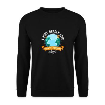 I Just Really Like Phonetic Alphabet Okay Travel - Unisex Pullover - Schwarz - Vorne - Alina (178cm) & Michal (187cm)