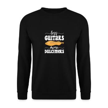 Less guitars More Dulcimers Dulcimerist - Unisex Pullover - Schwarz - Vorne - Alina (178cm) & Michal (187cm)