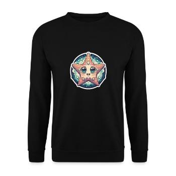 Seestern-Liebhaber - Unisex Pullover - Schwarz - Vorne - Alina (178cm) & Michal (187cm)