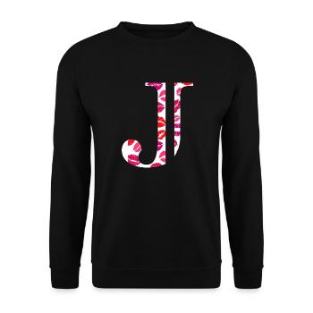 Letter j kisses - Unisex Sweatshirt - black - Front - Alina (178cm) & Michal (187cm)