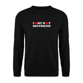 i love my hot boyfriend - Unisex Sweatshirt - black - Front - Alina (178cm) & Michal (187cm)