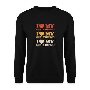 J’aime ma copine Vintage Classique - Sweat-shirt Unisexe - noir - Devant - Alina (178cm) & Michal (187cm)