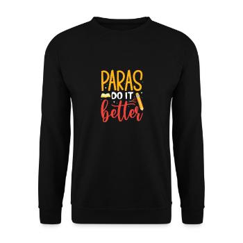 Paras do it better Para Professional Teacher - Unisex Pullover - Schwarz - Vorne - Alina (178cm) & Michal (187cm)