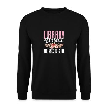 Assistant(e) de bibliothèque Licencié à chut - Sweat-shirt Unisexe - noir - Devant - Alina (178cm) & Michal (187cm)
