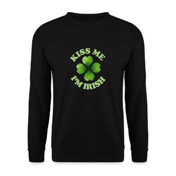 Embrasse-moi je suis irlandais St Patricks - Sweat-shirt Unisexe - noir - Devant - Alina (178cm) & Michal (187cm)