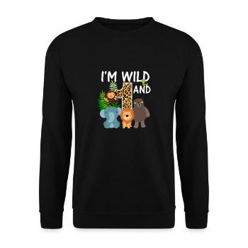 I'm wild and 1 Safari jungle - Unisex Pullover - Schwarz - Vorne - Alina (178cm) & Michal (187cm)