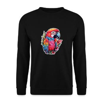 Perroquet - Sweat-shirt Unisexe - noir - Devant - Alina (178cm) & Michal (187cm)